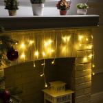 Гирлянда «Бахрома» 1.8 ? 0.5 м, IP20, прозрачная нить, 48 LED, свечение тёплое белое, 8 режимов, 220 В