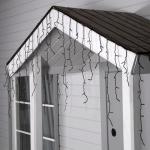 Гирлянда «Бахрома» 3 ? 0.6 м, IP44, УМС, тёмная нить, 160 LED, свечение тёплое белое, 220 В