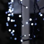 Гирлянда «Бахрома» 3 ? 0.6 м, IP44, УМС, тёмная нить, 160 LED, свечение белое, 220 В