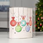 Светодиодная фигура «Ёлочные шары» 17 ? 20 ? 8 см, картон, батарейка ААх2 (не в комплекте), свечение тёплое белое