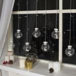 Гирлянда «Бахрома» 2.4 ? 0.7 м с насадками «Шарики», IP20, прозрачная нить, 108 LED, свечение синее, 8 режимов, 220 В