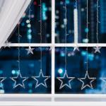 Гирлянда «Бахрома» 2.4 ? 0.9 м с насадками «Звёзды», IP20, прозрачная нить, 138 LED, свечение мульти, 8 режимов, 220 В