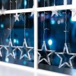 Гирлянда «Бахрома» 2.4 ? 0.9 м с насадками «Звёзды», IP20, прозрачная нить, 138 LED, свечение мульти, 8 режимов, 220 В