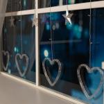 Гирлянда «Бахрома» 2.4 ? 0.9 м с насадками «Сердце», IP20, прозрачная нить, 186 LED, свечение тёплое белое, 8 режимов, 220 В