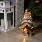 Светодиодная фигура «Ёлка с шишками» 31 ? 40 ? 9 см, текстиль, металл, батарейки ААх2 (не в комплекте), свечение тёплое белое