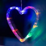 Гирлянда «Бахрома» 2.4 ? 0.9 м с насадками «Сердце», IP20, прозрачная нить, 186 LED, свечение мульти, 8 режимов, 220 В