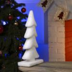 Светодиодная фигура «Ёлочка» 22 ? 40 ? 12 см, флок, батарейки ААх2 (не в комплекте), свечение тёплое белое