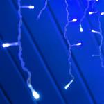 Гирлянда «Бахрома» 3 ? 0.6 м, IP44, УМС, белая нить, 160 LED, свечение синее, мерцание белым, 220 В