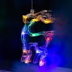 Гирлянда «Бахрома» 2.4 ? 0.9 м с насадками «Олень», IP20, прозрачная нить, 138 LED, свечение мульти, 8 режимов, 220 В