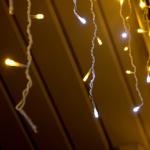 Гирлянда «Бахрома» 3 ? 0.6 м, IP44, УМС, белая нить, 160 LED, свечение тёплое белое, мерцание белым, 220 В