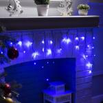 Гирлянда «Бахрома» 1.8 ? 0.5 м, IP20, тёмная нить, 48 LED, свечение синее, 8 режимов, 220 В