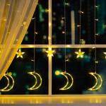 Гирлянда «Бахрома» 2.7 ? 0.9 м с насадками «Месяц», IP20, прозрачная нить, 138 LED, свечение тёплое белое, 8 режимов, 220 В