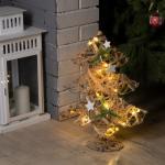 Светодиодная фигура «Ёлка» 32 ? 44 ? 10 см, металл, текстиль, батарейки ААх2 (не в комплекте), свечение тёплое белое