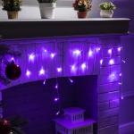 Гирлянда «Бахрома» 1.8 ? 0.5 м, IP20, прозрачная нить, 48 LED, свечение фиолетовое, 8 режимов, 220 В