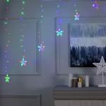 Гирлянда «Бахрома-арка» 2.5 ? 1.2 м с насадками «Звёзды», IP20, прозрачная нить, 136 LED, свечение мульти, 8 режимов, 220 В