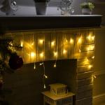 Гирлянда «Бахрома» 3 ? 0.5 м, IP20, прозрачная нить, 80 LED, свечение тёплое белое, 8 режимов, 220 В