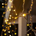 Гирлянда «Бахрома» 3 ? 0.6 м, IP44, УМС, прозрачная нить, 160 SMD-LED, свечение тёплое белое, 220 В