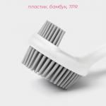 Щётка для посуды Доляна Meli, бамбуковая ручка, двухсторонняя, ворс TPR 1,8 см, 5?26,5 см