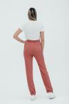 Брюки на высокой посадке слегка зауженные  "Тенсел" лососевый