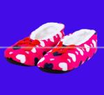 Носки-тапочки внутри с мехом "Сердечки" женские