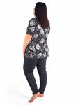 Костюм женский кулирка с брюками "ПАЛЬМА" УГОЛЬ
