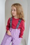 Брюки детские на лямках зимние фиалка
