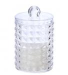 Диспенсер для ватных дисков и палочек КАПЕЛЛА, прозрачный, 7*11см