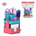 АКЦИЯ. Набор настольный вращающийся пластиковый ErichKrause® Office, Bubble Gum, розовый с голубой вставкой