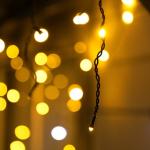 Гирлянда «Бахрома» 12 ? 0.7 м, IP44, УМС, тёмная нить, 240 LED, свечение тёплое белое, мерцание, 220 В