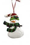 FM Елочное украшение Снеговик в шарфике, 8*1.5*10.5 см.