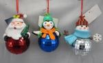 FM Елочное украшение Санта,Пингвин,Снеговик на шаре,в ассорт. 8*6*10 см.