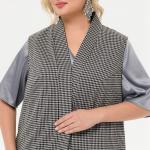 Жилет удлиненный из джерси, "гусиная лапка"