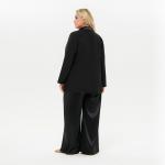 Жакет с запАхом и атласной отделкой, черный