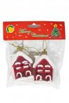 Набор новогодних игрушек 7 см (2 шт) "Домик" SF-7334