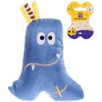 *Игрушка для кошек мягкая Монстрик, цвет голубой, шуршалка и пищалка, 12*12см (лейбл)