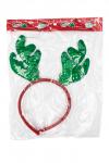 Новогодний ободок "Рожки" (SF-1708) зеленый