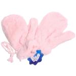 Варежки женские с мягким ворсом "Zima", цвет пудровый, эластичный манжет 6см, на шнурке, цвет английская пудра, 12,5*26см, ( пакет с подвесом)