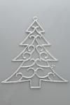 Новогоднее украшение с блестками 25*22 см "Елочка" (SF-1705) серебро