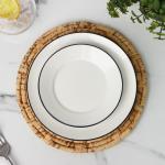 Салфетка сервировочная на стол Доляна «Песок», d=25 см, бежевая