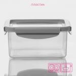 Контейнеры для еды Доляна, пластик, набор 3 шт, 550 мл, 1,2 л, 2 л, прозрачные