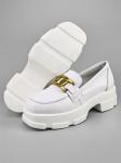 Лоферы женские/ Броги P-48P White