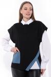 Жилет Агата (чёрный/синий)