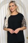Блуза Богема (черная/лео) Б12203-41