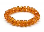 Браслет из янтаря диски с гранями 11*8мм цв.светло-коньячный, 15см
