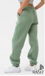 Джоггеры с начесом оливка