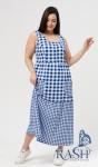 Сарафан "Женева" синий (крупная клетка)