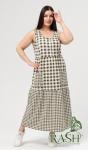 Сарафан "Женева" оливка (крупная клетка)