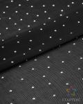 Ткань сетка мягкая со стразами "Витальба" черного цвета