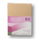 ПМР-БЕ-180(180) Бежевая простыня махровая на резинке 180х200+20