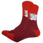 В мире животных | Носки "Пушистый и зеленоглазый!", р-р 40-44 (красный)